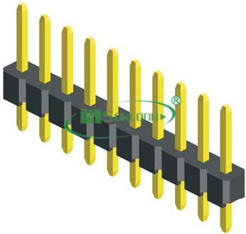 Pitch:2.54mm(0.1”) Pin Header Single Row Straight Type