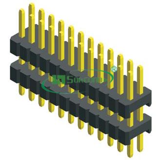 Pitch:1.27X1.27mm 0.40 SQ Pin Board Spacer Dual Row Straight Dip Type