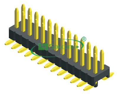 Pitch:1.27X1.27mm 0.40 SQ Pin Pin Header Dual Row Local Peg S.M.T