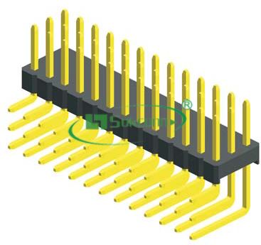 Pitch:2.54mm(0.1”) Pin Header Triple Row Right Angle Dip Type