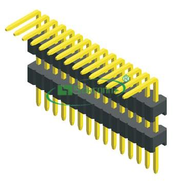 Pitch:1.27mm(0.05”) 0.40 SQ Pin Single Row Right Angle Dip Type