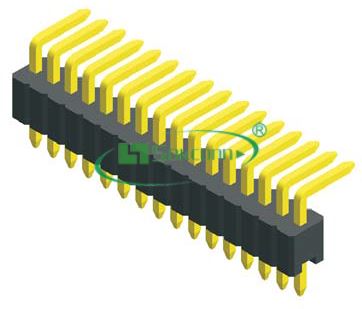 Pitch:1.27mm(0.05”) 0.46 SQ Pin Pin Header Single Row Right Angle Type