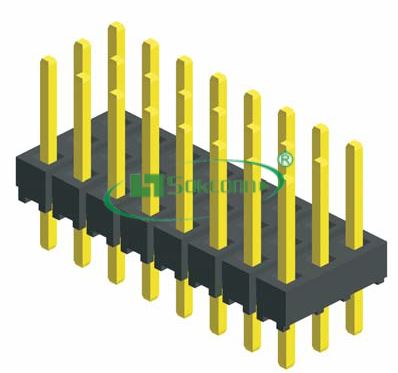 Pitch:2.54X2.54mm(0.1”X0.1”) Pin Header Triple Row Straight Type