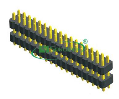 Pitch:1.00X1.00mm(0.039”) Dual Row Pin Header Straight Dip Type