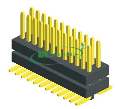 Pitch:0.80mm(0.03”) Male Header Dual Row S.M.T