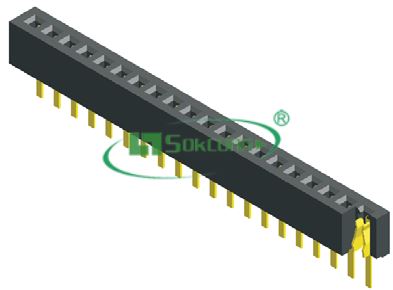 名称：Pitch:1.00mm(0.039”) Female Header Single Row Straight Type