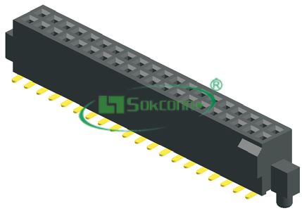 名称：Pitch:1.27X1.27mm(0.05”X0.05”) Female Header W/P And Local Peg S.M.T