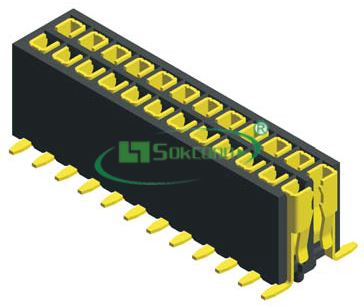 名称：Pitch:1.27X1.27mm(0.05”X0.05”) Female Header Dual Row S.M.T