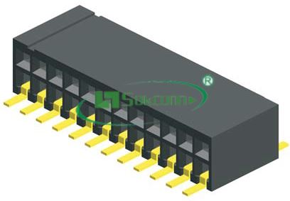 名称：Pitch:1.27X1.27mm(0.05”X0.05”) Female Header Dual Row S.M.T