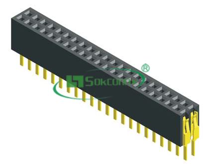 名称：Pitch:1.27X1.27mm(0.05”X0.05”) Female Header Dip Solder Type