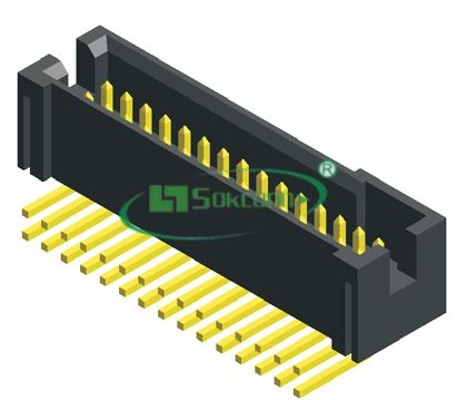 名称：Pitch:1.27X1.27mm(0.05”X0.05”) Box Header Right Angle Dip Type