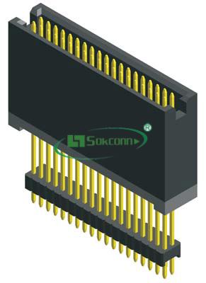 名称：Pitch:1.27X1.27mm(0.05”X0.05”) Box Header Of Various Heights Series Dip Type