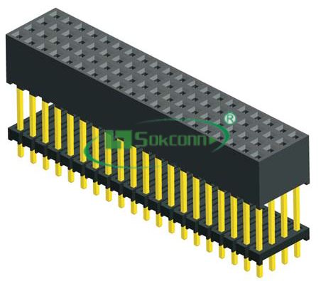 名称：Pitch:2.00mm(0.079”) Board Spacer Four Row Dip Type