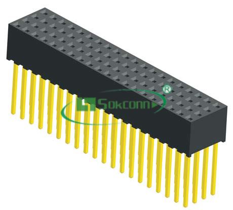 名称：Pitch:2.00mm(0.079”) Female Header Four Row Dip Type