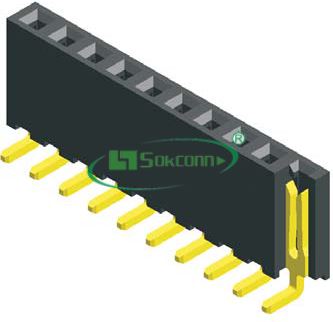名称：Pitch:2.00mm(0.079”) Female Header Single Row Right Angle Type