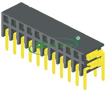 名称：Pitch:2.00X2.00mm Female Header Side Entry Right Angle Dip Type