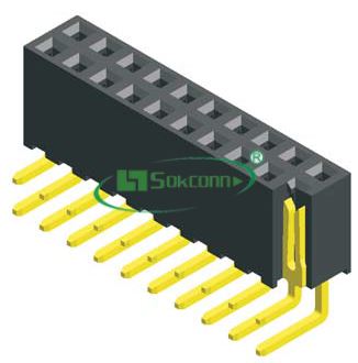 名称：Pitch:2.00x2.00mm Female Header Dual Row Right Angle Type