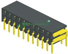 名称：Pitch:2.54mm(0.1”) Female Header Side Entry Right Angle Type