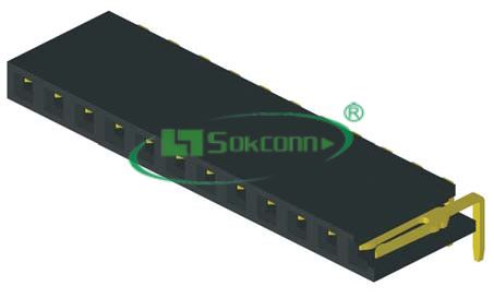 名称：Pitch:2.54mm(0.1”) Female Header Single Row Right Angle Type