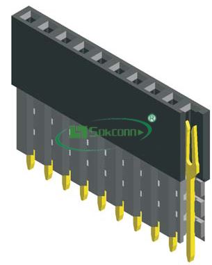 名称：Pitch:2.54mm(0.1”) Female Header Single Row Elevated Type