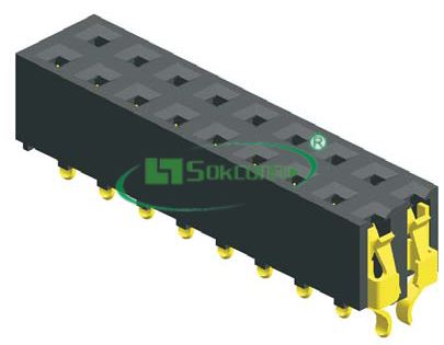 名称：Pitch:2.54X2.54mm(0.1”X0.1”) Female Header Dual Row Clip Type
