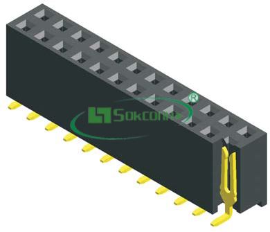 名称：Pitch:2.54X2.54mm(0.1”X0.1”) Female Header Dual Row S.M.T
