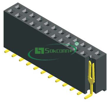 名称：Pitch:2.54X2.54mm(0.1”X0.1”) Female Header Dual Row S.M.T