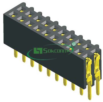 名称：Pitch:2.54X2.54mm(0.1”X0.1”) Female Header Dual Row Dip Type