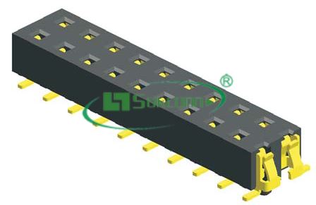名称：Pitch:2.54X2.54mm(0.1”X0.1”) Female Header Dual Row S.M.T