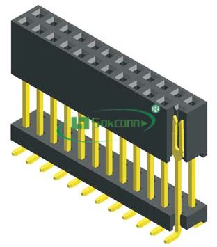 名称：Pitch:2.54X2.54mm(0.1”X0.1”) Female Header Dual Row S.M.T