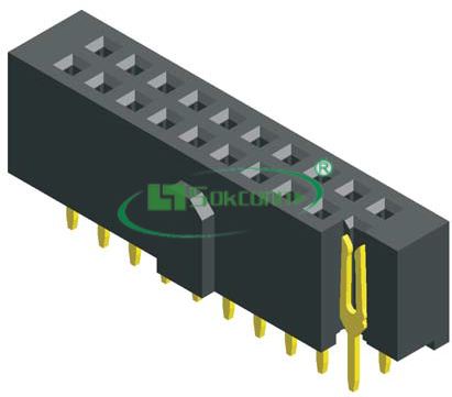 名称：Pitch:2.54X2.54mm(0.1”X0.1”) Female Header Dual Row Dip Type